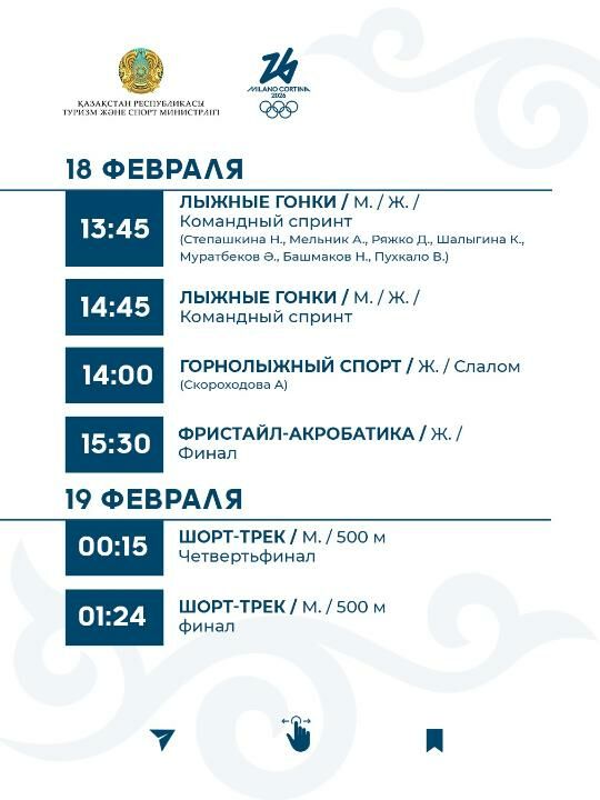 График выступления сборной Казахстана на зимней Олимпиаде-2026 – Фото №10