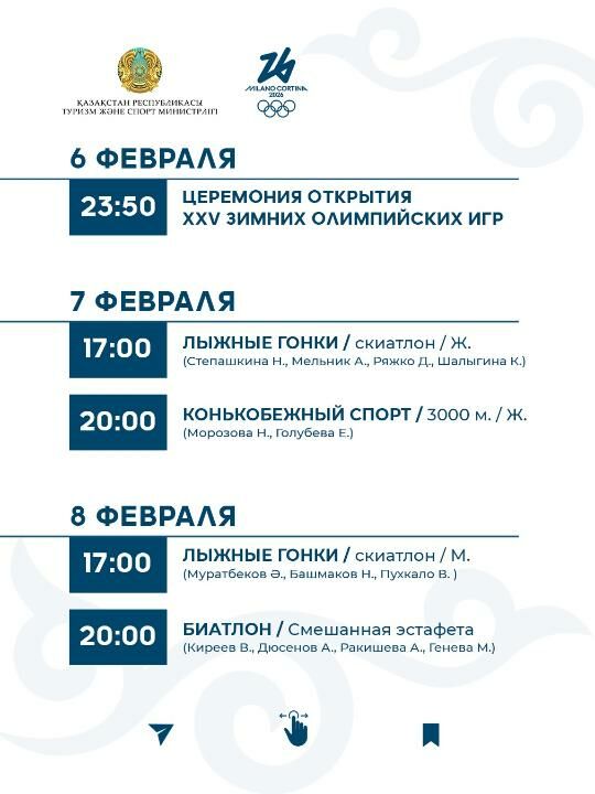 График выступления сборной Казахстана на зимней Олимпиаде-2026 – Фото №2