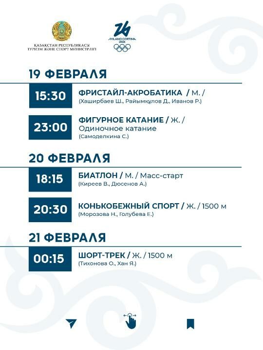 График выступления сборной Казахстана на зимней Олимпиаде-2026 – Фото №11