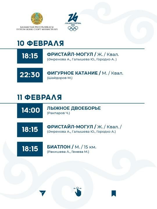 График выступления сборной Казахстана на зимней Олимпиаде-2026 – Фото №4